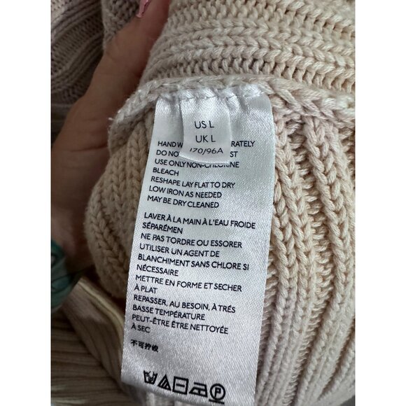 Urban outfitters leo open front cardigan ribbed heavy knit cream color size L - Picture 5 of 6